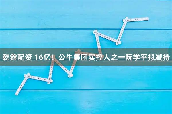 乾鑫配资 16亿！公牛集团实控人之一阮学平拟减持