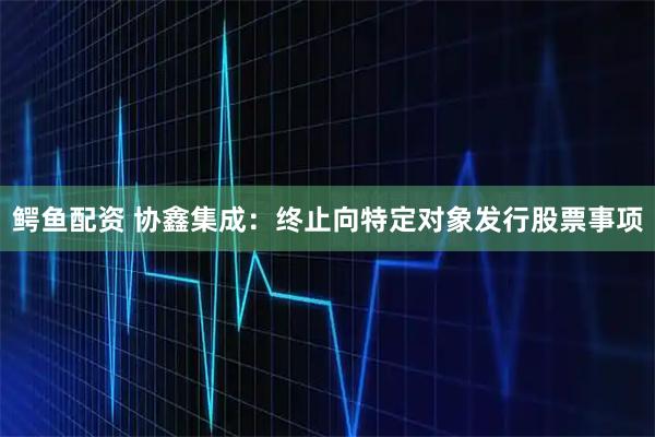 鳄鱼配资 协鑫集成:终止向特定对象发行股票事项