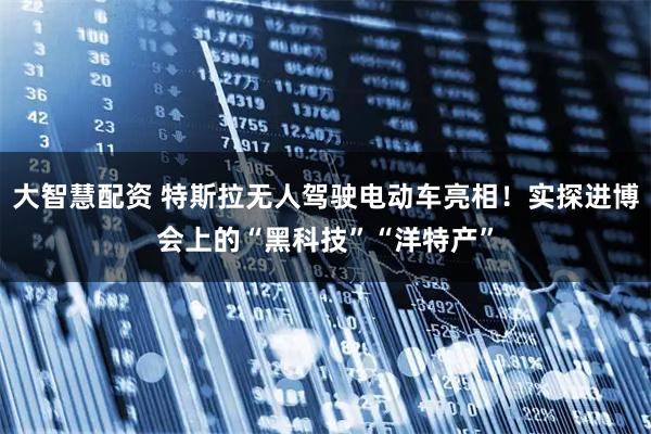 大智慧配资 特斯拉无人驾驶电动车亮相!实探进博会上的“黑科技”“洋特产”