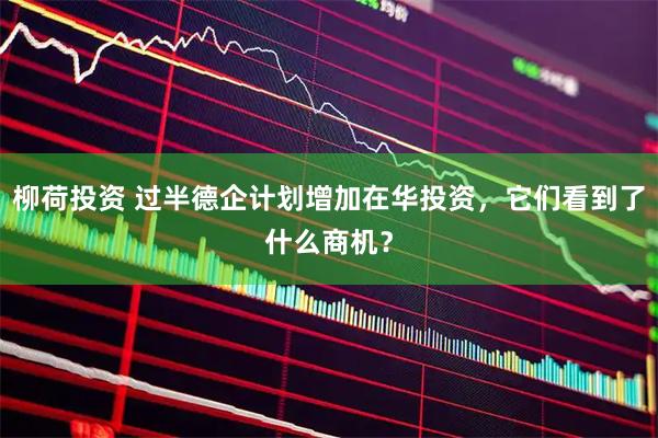 柳荷投资 过半德企计划增加在华投资,它们看到了什么商机?